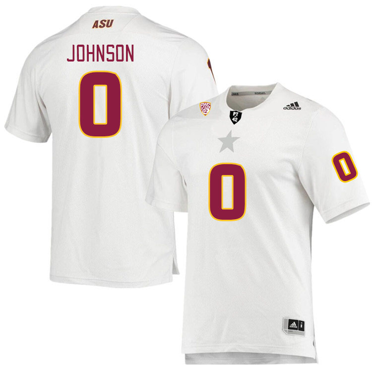 Men #0 Isaiah Johnson Arizona State Sun Devils College Football Jerseys Stitched Sale-White